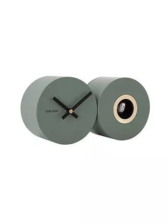 KARLSSON | Horloge murale CUCKOO DUO Black | dunkelgrün